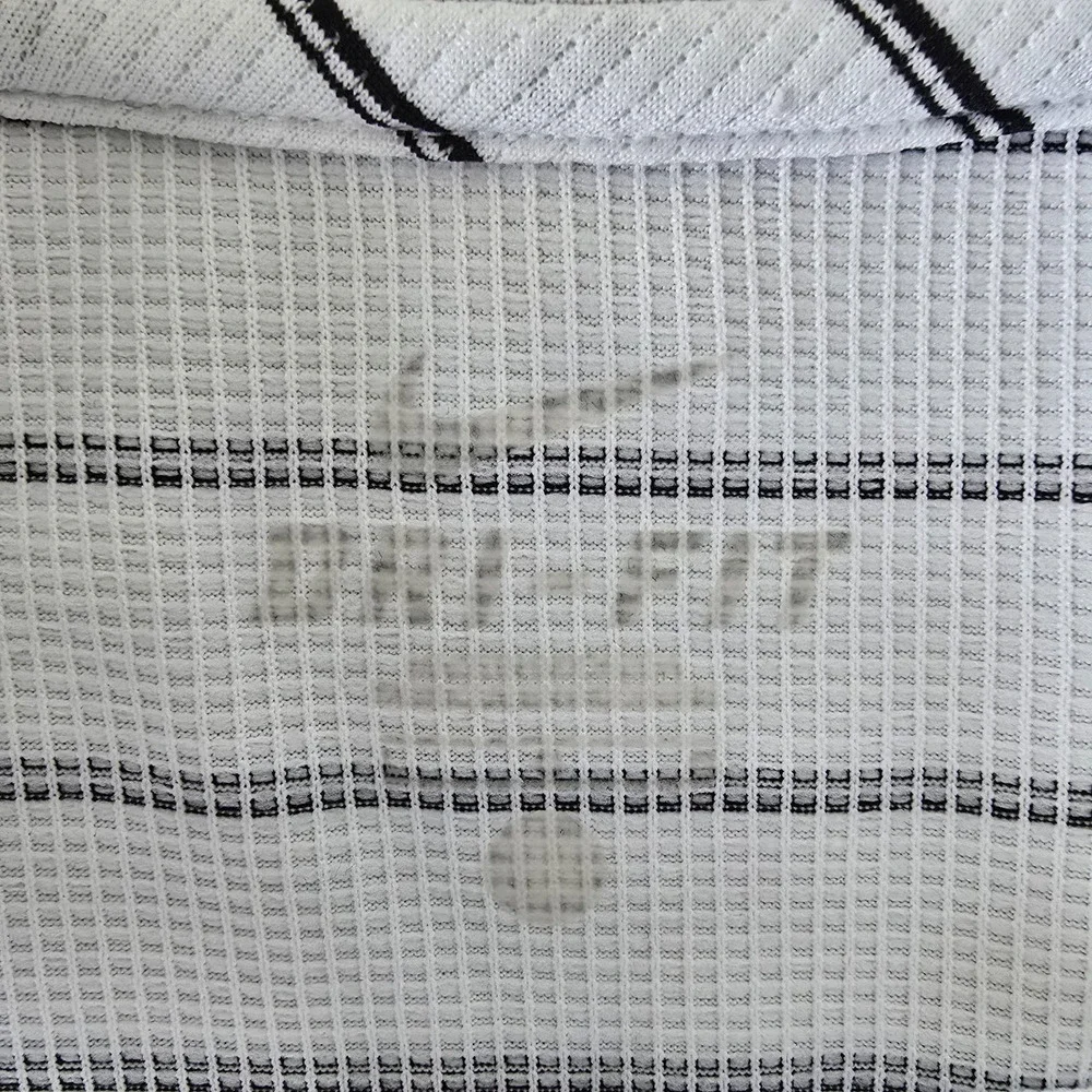 Nike Dri-Fit Polo Shirt Men's XL * White Black Stripe Short Sleeve Preppy Swoosh